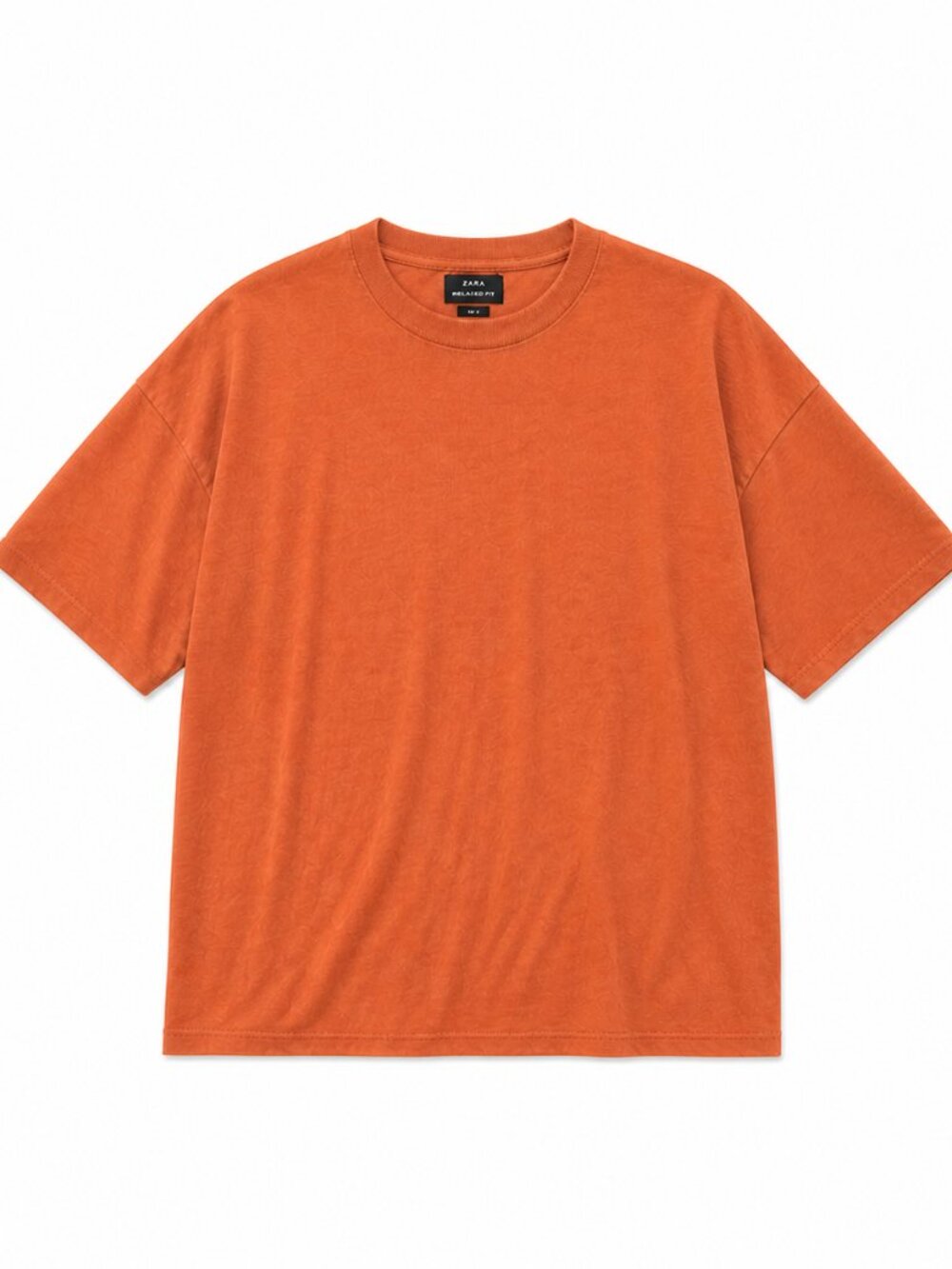 Zara Orange Box Fit Short Sleeve Tee, Men's Size Large